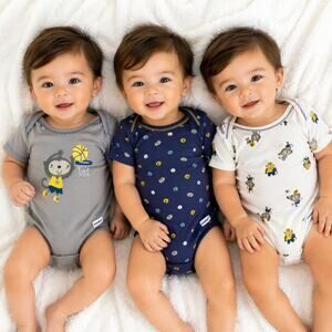 Gerber Baby Boy Onesies 3-Pack Monkey Sports 12M NWT